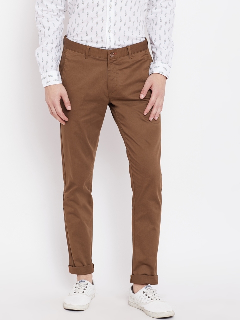 

Blackberrys Men Brown Lean Fit Low Rise Solid Chinos