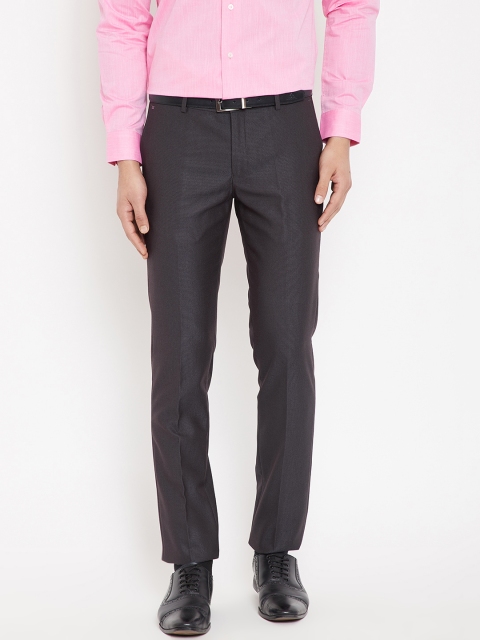 

Blackberrys Men Coffee Brown Tapered Fit Solid Formal Trousers