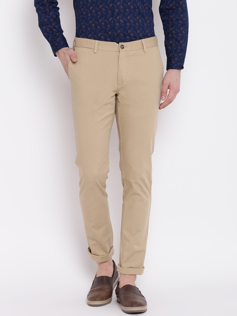 

Blackberrys Men Beige Regular Fit Solid Trousers