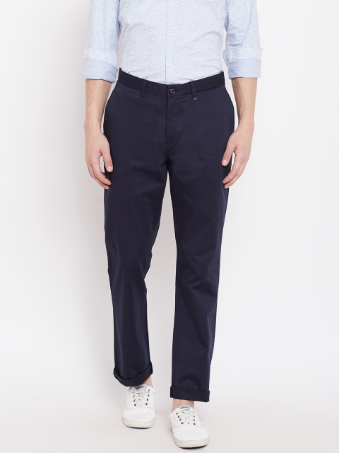 

Blackberrys Men Navy Blue Regular Fit Solid Trousers