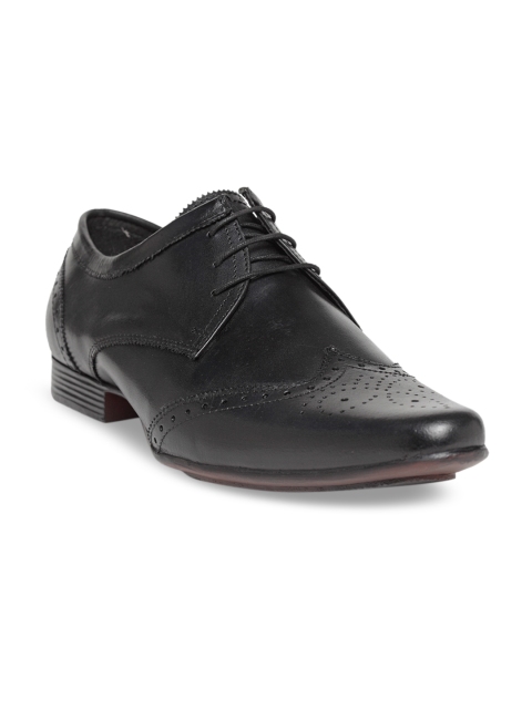 

NOBLE CURVE Men Black Leather Formal Brogues