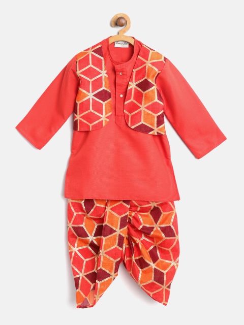 

BownBee Boys Red & Orange Printed Kurta with Dhoti Pants