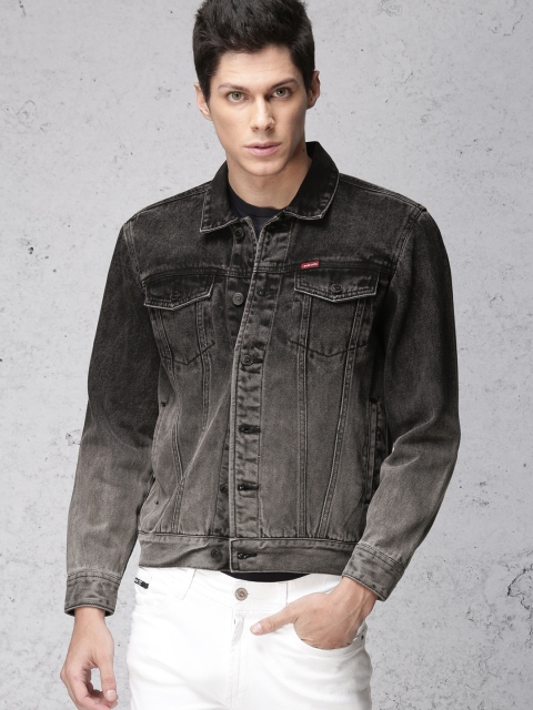 

Ecko Unltd Men Black Solid Denim Jacket