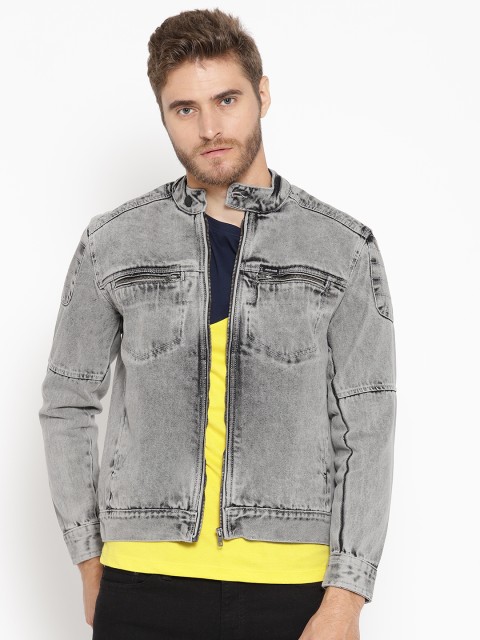 

Ecko Unltd Men Grey Washed Denim Jacket
