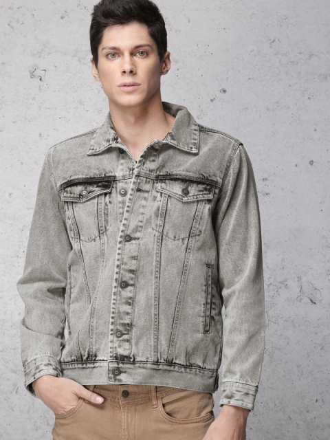 

Ecko Unltd Men Grey Solid Denim Jacket