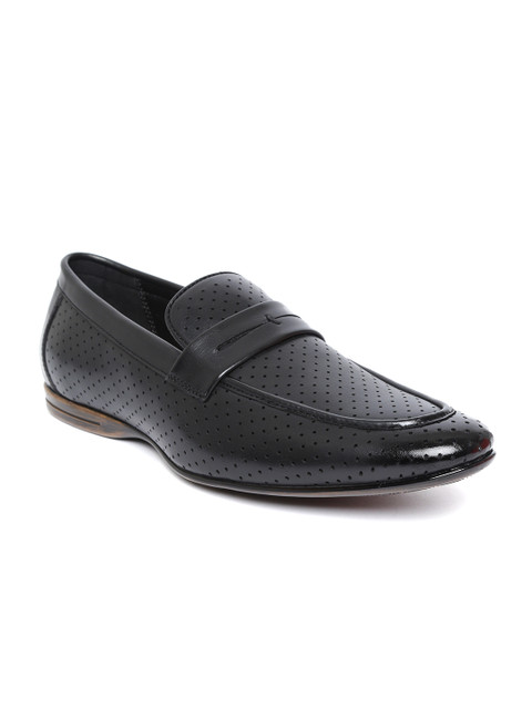 

San Frissco Men Black Textured Semiformal Slip-Ons