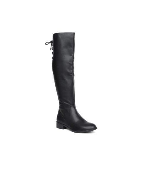 

ALDO Women Black Solid High-Top Heeled Boots