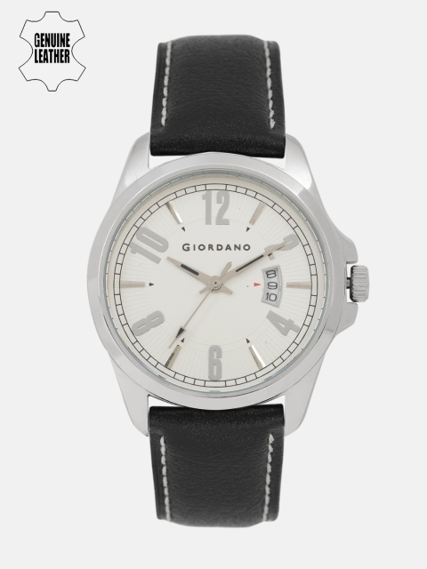 

GIORDANO Men Off-White Leather Analogue Watch 1643-02X