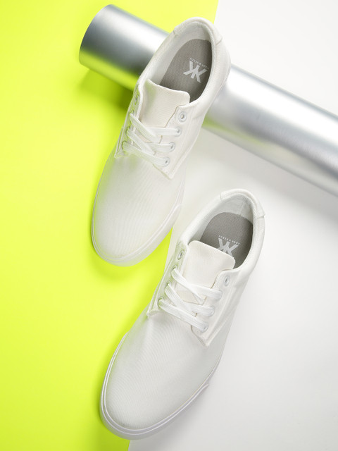 

Kook N Keech Men White Solid Sneakers