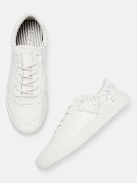 

Mast & Harbour Men White & Grey Printed Sneakers