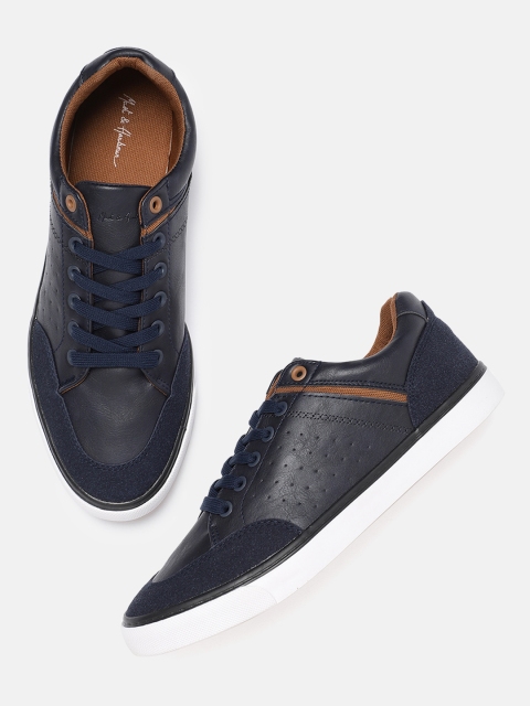 

Mast & Harbour Men Navy Blue Solid Sneakers