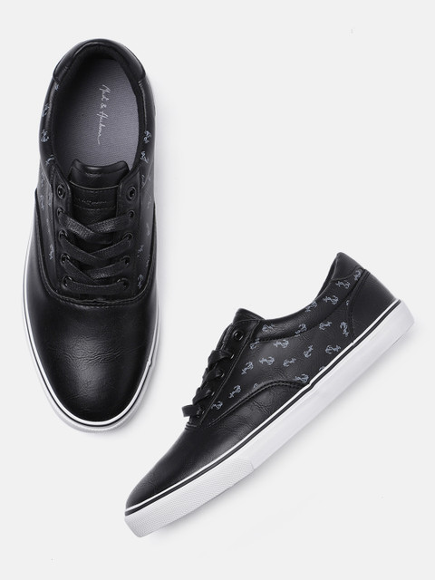 

Mast & Harbour Men Black Printed Sneakers