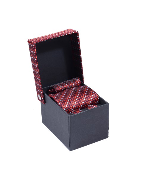 

Tossido Men Red & Silver-Toned Accessory Gift Set