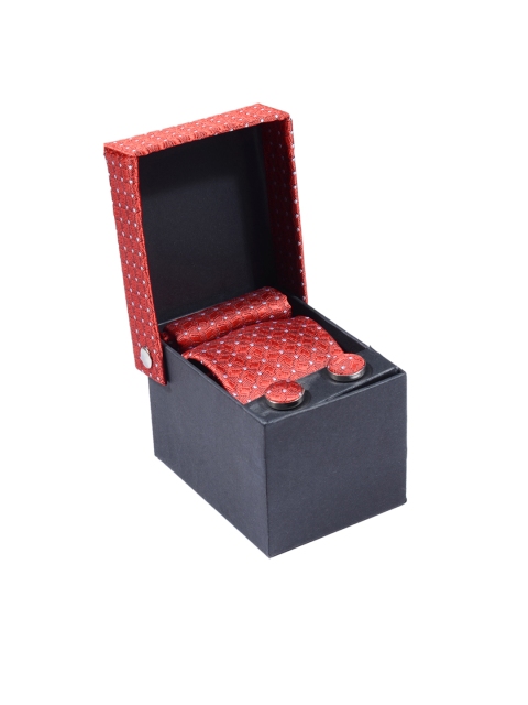 

Tossido Men Red & Silver-Toned Accessory Gift Set