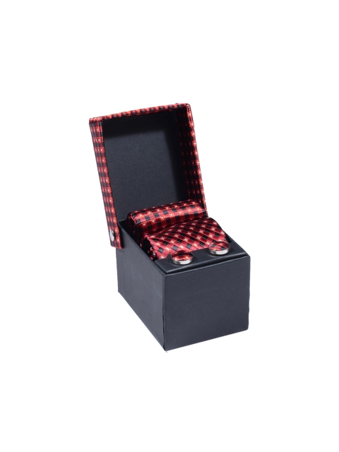 

Tossido Men Red, Black & Silver-Toned Accessory Gift Set