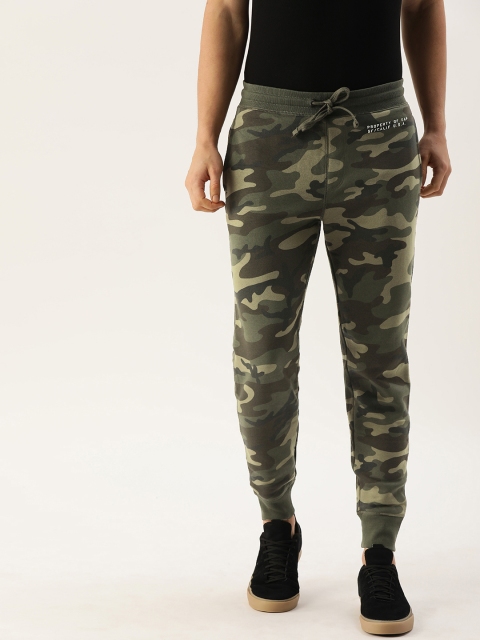 

GAP Men Olive Green & Beige Camouflage Printed Joggers