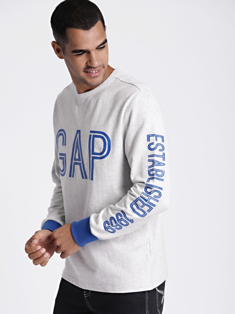

GAP Men Grey Printed Sweatshirt
