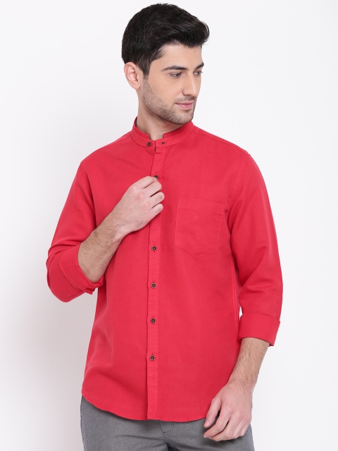 

Wills Lifestyle Men Red Slim Fit Solid Casual Shirt