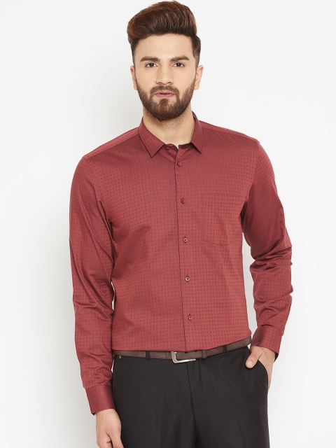 

Blackberrys Men Maroon Slim Fit Checked Partywear Shirt
