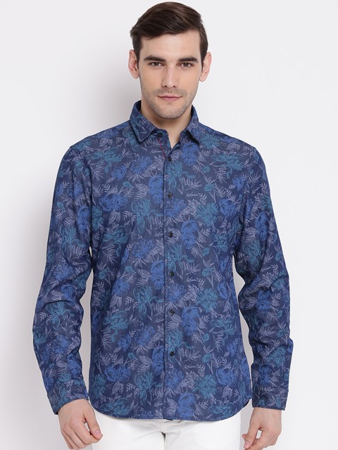 

Blackberrys Men Blue Slim Fit Printed Casual Shirt