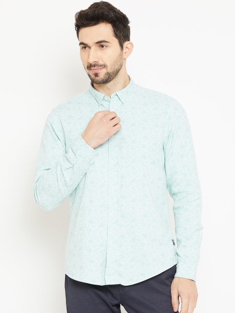 

Blackberrys Men Sea Green Slim Fit Printed Casual Shirt