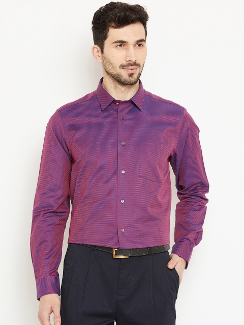 

Blackberrys Men Purple Slim Fit Self-Design Dual-Toned Party Shirt