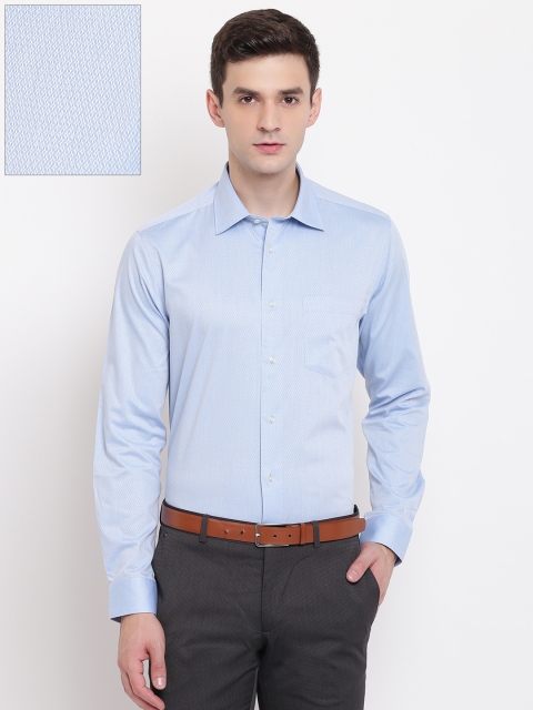 

Blackberrys Men Blue Slim Fit Self Design Formal Shirt