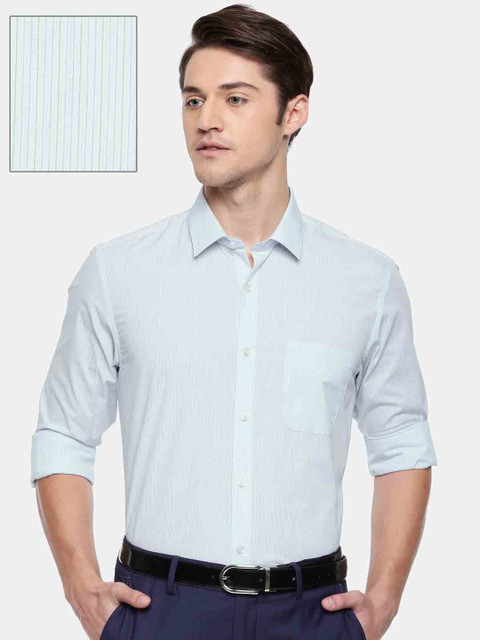 

Peter England Men White Nuvo Regular Fit Striped Formal Shirt
