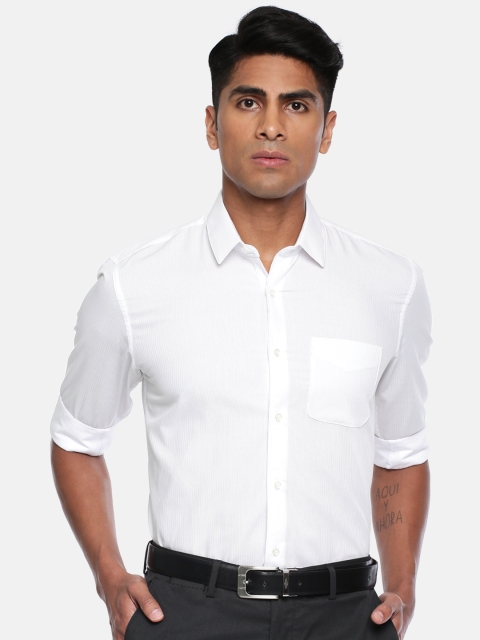 

Peter England Men White Slim Fit Solid Formal Shirt