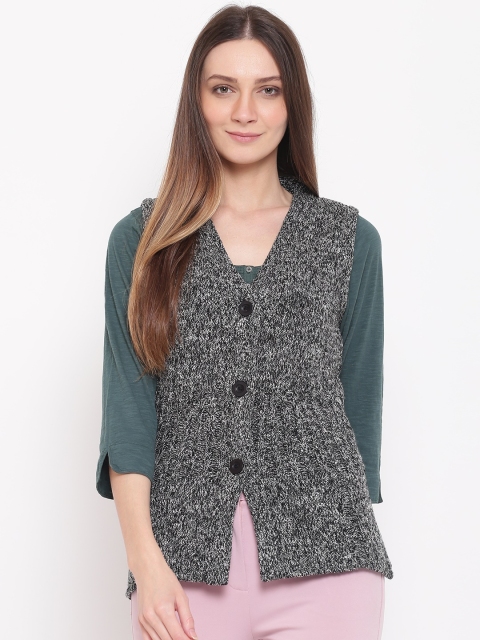

AURELIA Women Charcoal Solid Sweater