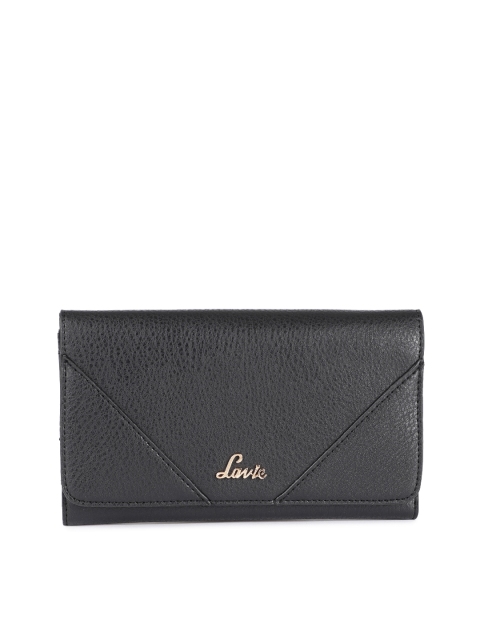 

Lavie Women Black Solid Three Fold Wallet