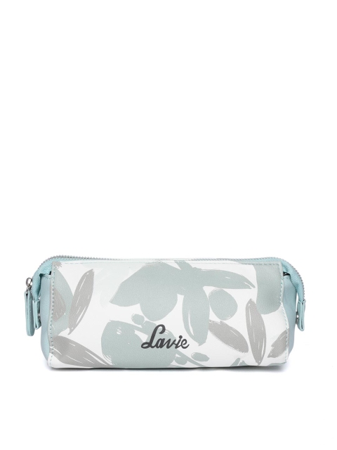 

Lavie Women Off White & Sea Green Printed Pouch