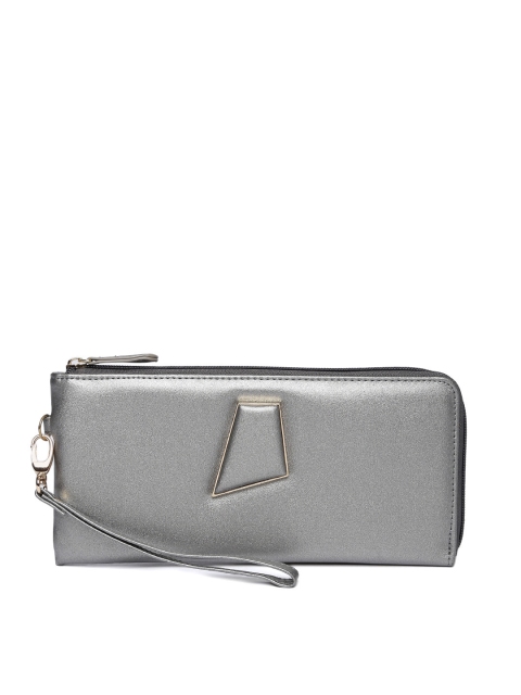 

Lavie Women Grey Solid Zip Around Wallet