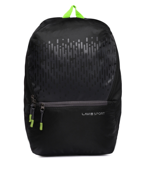 

Lavie Women Black & Grey Graphic Backpack