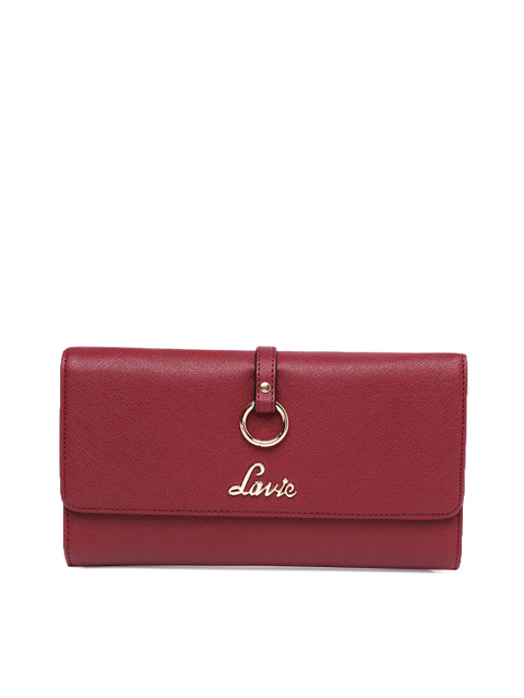 

Lavie Women Maroon Solid Three Fold Wallet