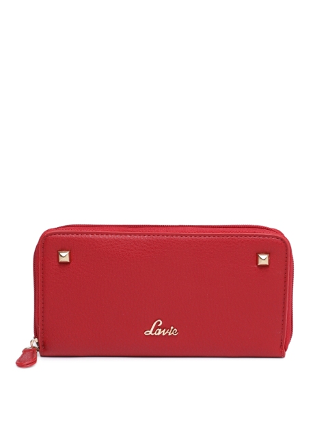 

Lavie Women Red Solid Zip Around Wallet