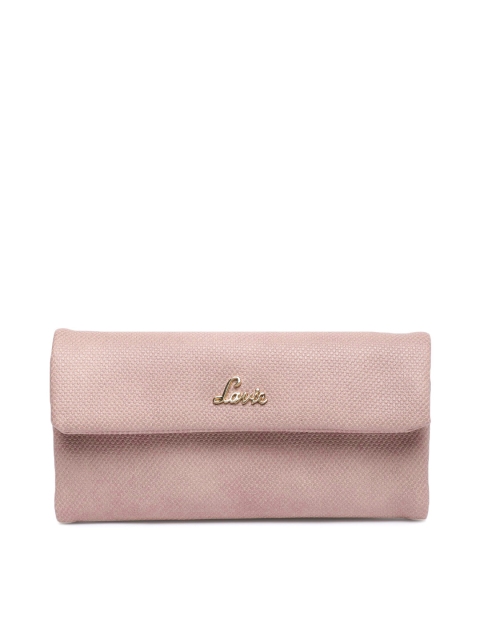 

Lavie Women Pink Textured Three Fold Wallet