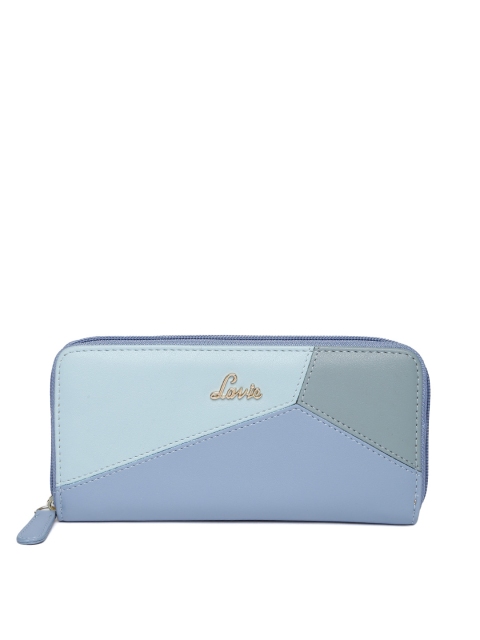 

Lavie Women Blue Colourblocked Zip Around Wallet