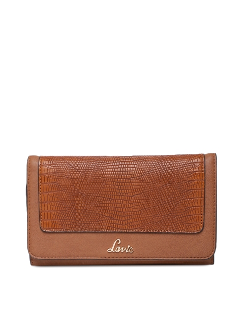 

Lavie Women Tan Brown Textured Three Fold Wallet