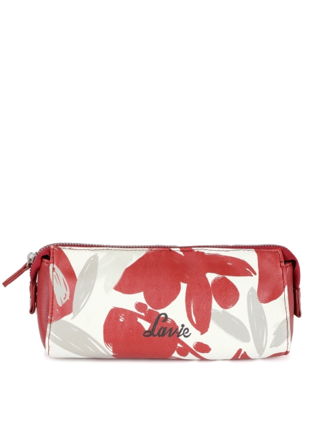 

Lavie Women Red & Off-White Printed Pouch