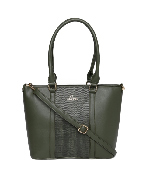 

Lavie Olive Green Textured Shoulder Bag