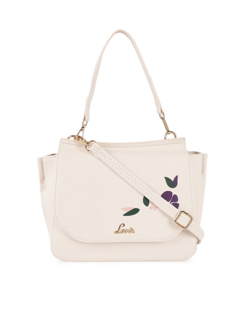 

Lavie Off-White Solid Satchel