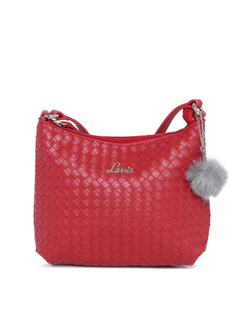 

Lavie Red Textured Sling Bag