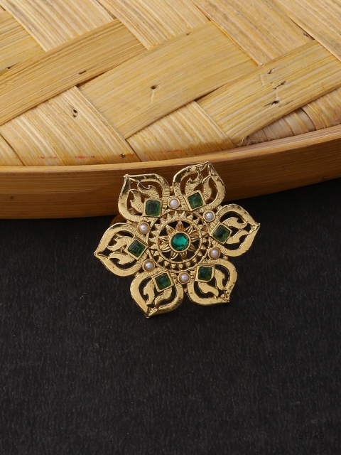 

Voylla Gold Women Floral Gold-Toned Ring
