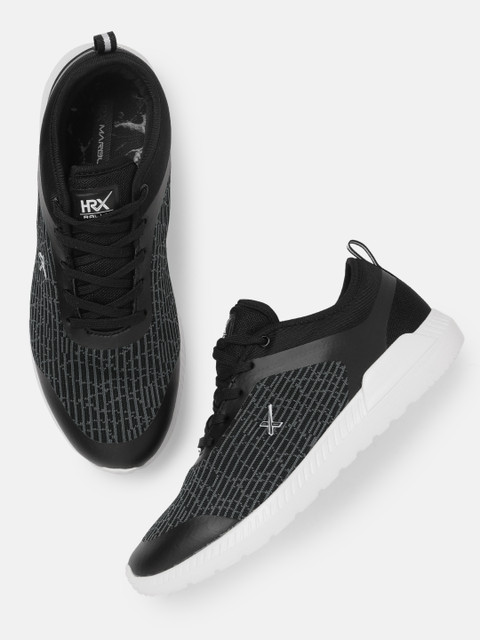 

HRX by Hrithik Roshan Women Black Mesh Marble Knit Running Shoes