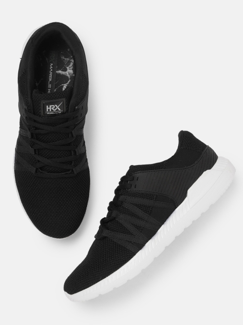 

HRX by Hrithik Roshan Women Black Mesh Marble Knit Running Shoes