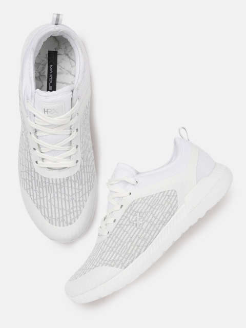 

HRX by Hrithik Roshan Women White Mesh Marble Knit Running Shoes