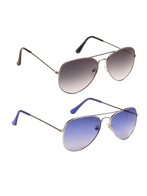 

Camerii Unisex Set of 2 Aviator Sunglasses SA10 & SA19, Blue