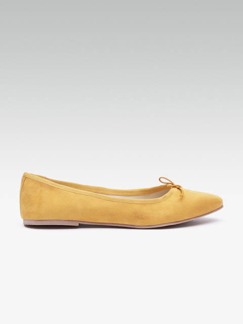 

Carlton London Women Mustard Yellow Solid Ballerinas