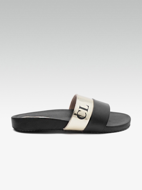 

Carlton London Women Black Colourblocked Synthetic Open Toe Flats